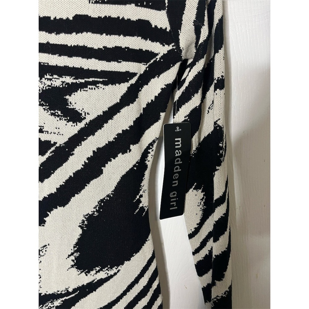 Madden Girl Sweater Maxi Dress Womens Size S Zebra Print Long Sleeve - Picture 3 of 7